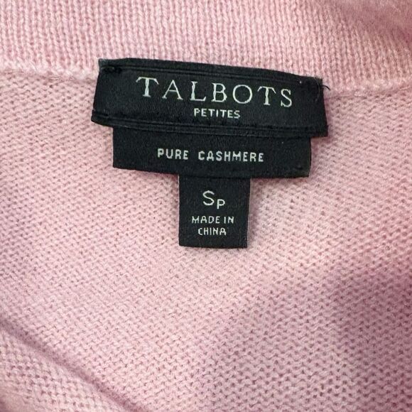 Talbots100% Cashmere Sweater Light Pink Size Small Petite - Picture 5 of 6